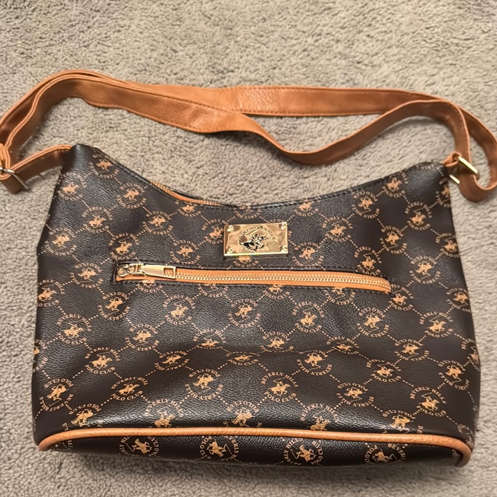 Beverly Hills Polo Club Brown and Tan Shoulder Bag